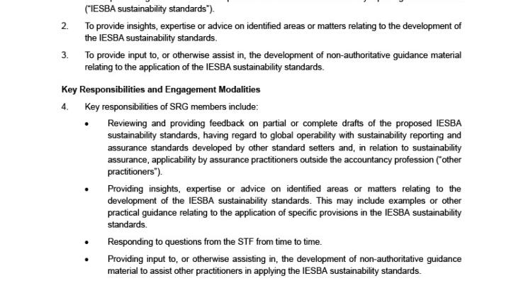 Sustainability TOR
