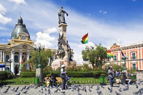 Plaza Murillo in Bolivia's Capital La Paz