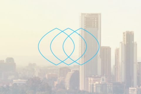 Nairobi skyline with Connect Branding in front