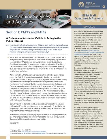 IESBA Staff Questions & Answers Tax Planning Services and Activities.pdf